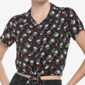 2/$15 Skelanimals Characters Tie-Front Woven Button Up Top
